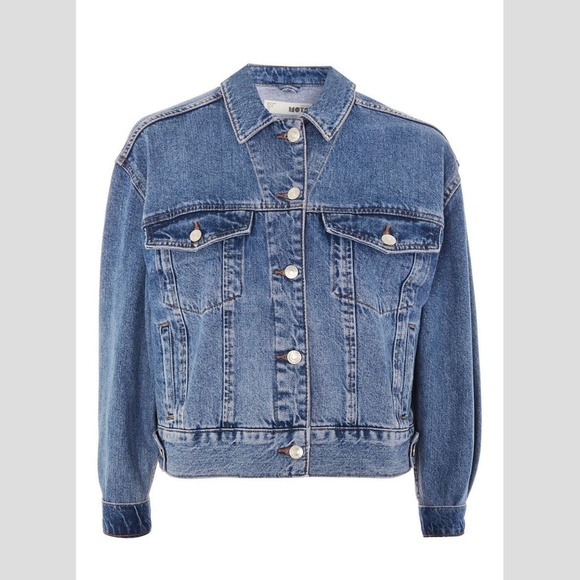 Topshop Medium Wash Denim Jacket - Picture 2 of 3